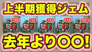 【ドラクエタクト】去年に比べて〇〇！！！2024上半期獲得ジェム集計結果！